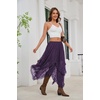 image:imageScarlet Darkness Lace Skirt for Women Asymmetrical Flowy Boho Maxi SkirtsPurple