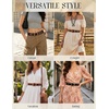 image:imageScarlet Darkness Leather Belt Women Embroidered Cowgirl BeltCoffee