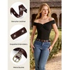 image:imageScarlet Darkness Leather Belt Women Embroidered Cowgirl BeltDark Brown