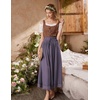 image:imageScarlet Darkness Long Maxi Skirts for Women Elastic High Waist Drawstring Renaissance Skirt with Pockets