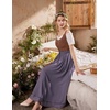 image:imageScarlet Darkness Long Maxi Skirts for Women Elastic High Waist Drawstring Renaissance Skirt with Pockets