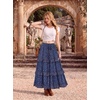 image:imageScarlet Darkness Maxi Skirts for Women Boho Floral High Waist Long SkirtBlue Ditsy Floral