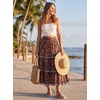 image:imageScarlet Darkness Maxi Skirts for Women Boho Floral High Waist Long SkirtBrown Floral