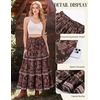 image:imageScarlet Darkness Maxi Skirts for Women Boho Floral High Waist Long SkirtBrown Floral