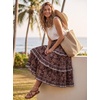 image:imageScarlet Darkness Maxi Skirts for Women Boho Floral High Waist Long SkirtBrown Floral