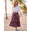 image:imageScarlet Darkness Maxi Skirts for Women Boho Floral High Waist Long SkirtContrast Color