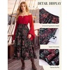 image:imageScarlet Darkness Maxi Skirts for Women Boho Floral High Waist Long SkirtContrast Color