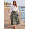 image:imageScarlet Darkness Maxi Skirts for Women Boho Floral High Waist Long SkirtOlive Green Floral