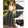 image:imageScarlet Darkness Maxi Skirts for Women Boho Floral High Waist Long SkirtVintage Black