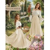image:imageScarlet Darkness Maxi Skirts for Women Long Flowy Boho Renaissance SkirtApricot
