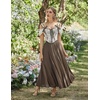 image:imageScarlet Darkness Maxi Skirts for Women Long Flowy Boho Renaissance SkirtBrown