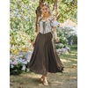 image:imageScarlet Darkness Maxi Skirts for Women Long Flowy Boho Renaissance SkirtBrown