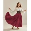 image:imageScarlet Darkness Maxi Skirts for Women Long Flowy Boho Renaissance SkirtBurgundy