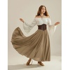 image:imageScarlet Darkness Maxi Skirts for Women Long Flowy Boho Renaissance SkirtCamel