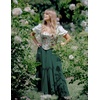 image:imageScarlet Darkness Maxi Skirts for Women Long Flowy Boho Renaissance SkirtDark Green