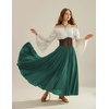 image:imageScarlet Darkness Maxi Skirts for Women Long Flowy Boho Renaissance SkirtDark Green