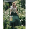 image:imageScarlet Darkness Maxi Skirts for Women Long Flowy Boho Renaissance SkirtDark Green