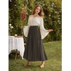 image:imageScarlet Darkness Maxi Skirts for Women Long Flowy Boho Renaissance SkirtDeep Brown