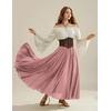 image:imageScarlet Darkness Maxi Skirts for Women Long Flowy Boho Renaissance SkirtDusty Rose