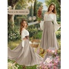 image:imageScarlet Darkness Maxi Skirts for Women Long Flowy Boho Renaissance SkirtKhaki