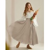 image:imageScarlet Darkness Maxi Skirts for Women Long Flowy Boho Renaissance SkirtKhaki