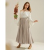 image:imageScarlet Darkness Maxi Skirts for Women Long Flowy Boho Renaissance SkirtKhaki