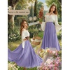 image:imageScarlet Darkness Maxi Skirts for Women Long Flowy Boho Renaissance SkirtLavender