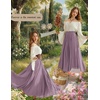 image:imageScarlet Darkness Maxi Skirts for Women Long Flowy Boho Renaissance SkirtLight Purple
