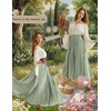 image:imageScarlet Darkness Maxi Skirts for Women Long Flowy Boho Renaissance SkirtMint Green