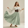 image:imageScarlet Darkness Maxi Skirts for Women Long Flowy Boho Renaissance SkirtMint Green
