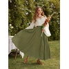 image:imageScarlet Darkness Maxi Skirts for Women Long Flowy Boho Renaissance SkirtMoss Green