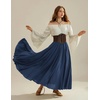image:imageScarlet Darkness Maxi Skirts for Women Long Flowy Boho Renaissance SkirtNavy Blue