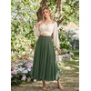 image:imageScarlet Darkness Maxi Skirts for Women Long Flowy Boho Renaissance SkirtOlive Green