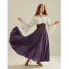 image:imageScarlet Darkness Maxi Skirts for Women Long Flowy Boho Renaissance SkirtPurple