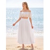 image:imageScarlet Darkness Maxi Skirts for Women Long Flowy Boho Renaissance SkirtWhite