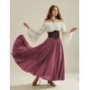 image:imageScarlet Darkness Maxi Skirts for Women Long Flowy Boho Renaissance SkirtWine