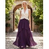 image:imageScarlet Darkness Maxi Skirts for Women Renaissance High Waist Boho Long SkirtDeep Purple