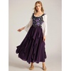 image:imageScarlet Darkness Maxi Skirts for Women Renaissance High Waist Boho Long SkirtDeep Purple