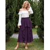 image:imageScarlet Darkness Maxi Skirts for Women Renaissance High Waist Boho Long SkirtDeep Purple