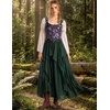 image:imageScarlet Darkness Maxi Skirts for Women Renaissance High Waist Boho Long SkirtEden Green