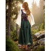 image:imageScarlet Darkness Maxi Skirts for Women Renaissance High Waist Boho Long SkirtEden Green