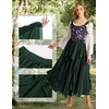 image:imageScarlet Darkness Maxi Skirts for Women Renaissance High Waist Boho Long SkirtEden Green