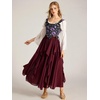 image:imageScarlet Darkness Maxi Skirts for Women Renaissance High Waist Boho Long SkirtWine