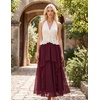 image:imageScarlet Darkness Maxi Skirts for Women Renaissance High Waist Boho Long SkirtWine