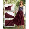 image:imageScarlet Darkness Maxi Skirts for Women Renaissance High Waist Boho Long SkirtWine