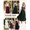image:imageScarlet Darkness Maxi Skirts for Women Renaissance High Waist Boho Long SkirtWine
