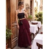 image:imageScarlet Darkness Maxi Skirts for Women Renaissance High Waist Boho Long SkirtWine