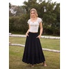 image:imageScarlet Darkness Maxi Skirts for Women Renaissance High Waist Long SkirtBlack
