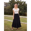 image:imageScarlet Darkness Maxi Skirts for Women Renaissance High Waist Long SkirtBlack