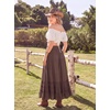 image:imageScarlet Darkness Maxi Skirts for Women Renaissance High Waist Long SkirtBrown